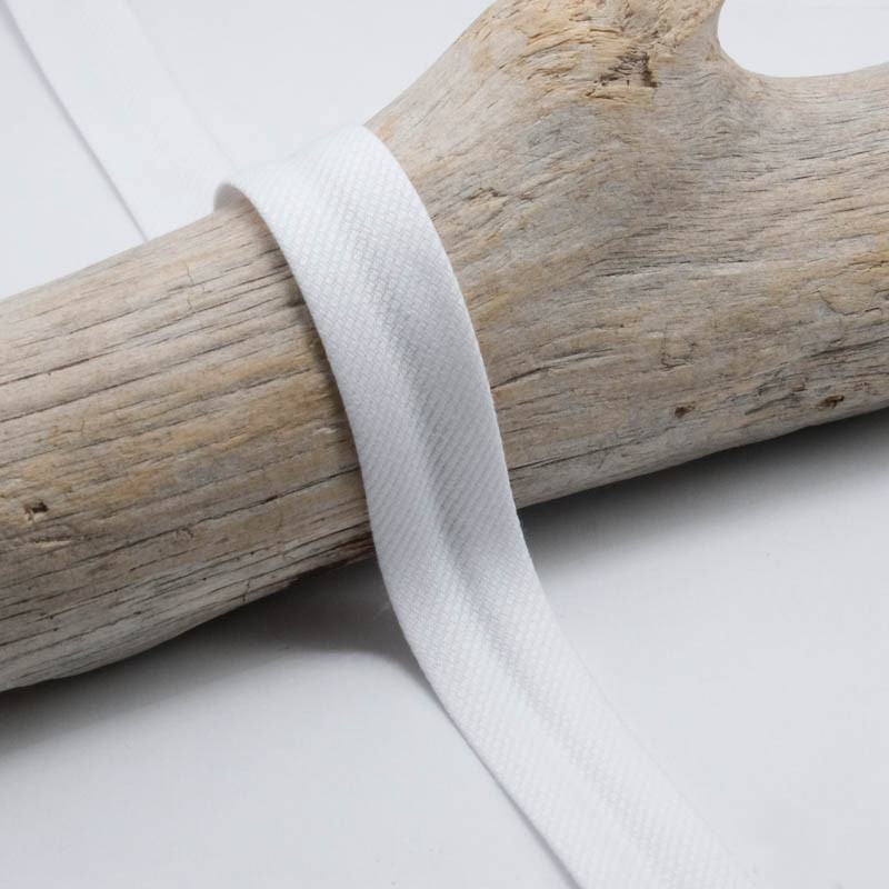 18mm Solid White Piqué Bias Tape - Maison Klem